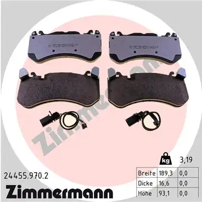 Тормозные колодки дисковые ZIMMERMANN 24455.970.2