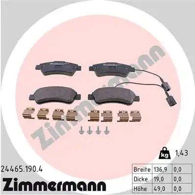 Тормозные колодки ZIMMERMANN 24465.190.4