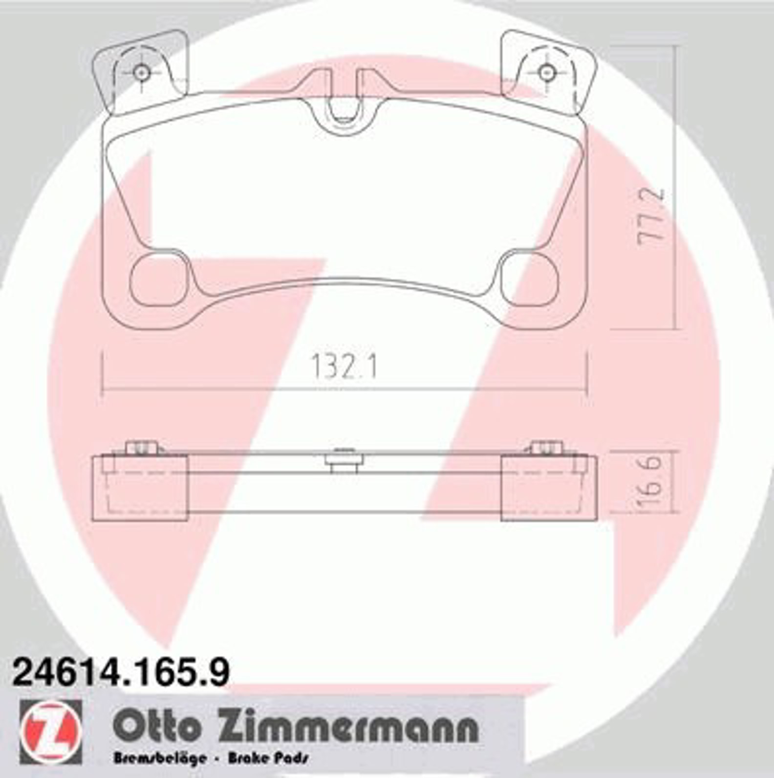 Колодки торм pors boxes/cayman 3. 4 r 08/08- ZIMMERMANN 24614.165.9