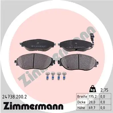 24738.200.2 ZIMMERMANN Тормозные колодки