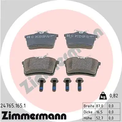 24765.165.1 ZIMMERMANN Тормозные колодки