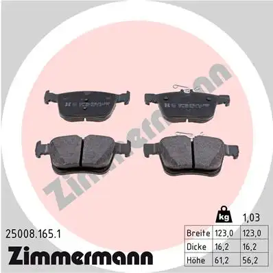 Тормозные колодки ZIMMERMANN 25008.165.1