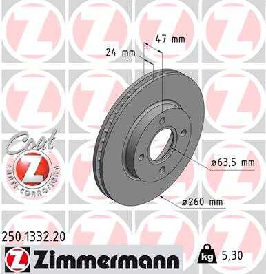 тормозные диски ZIMMERMANN 250.1332.20