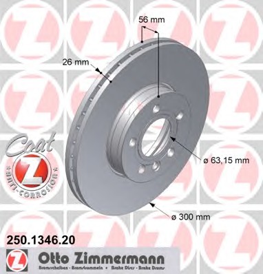 250.1346.20 ZIMMERMANN Тормозные диски