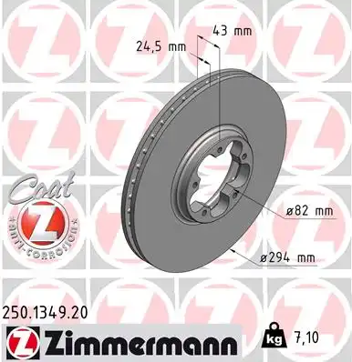 250.1349.20 ZIMMERMANN тормозные диски