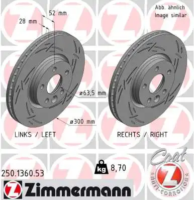 Диск тормозной ZIMMERMANN 250.1360.53