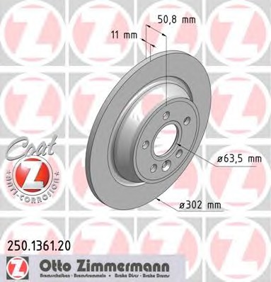 250.1361.20 ZIMMERMANN Тормозные диски