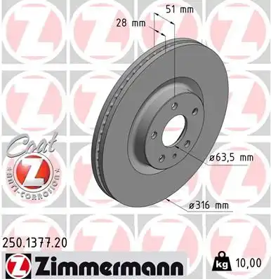 тормозные диски ZIMMERMANN 250.1377.20