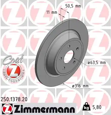 тормозные диски ZIMMERMANN 250.1378.20