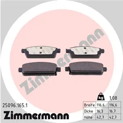 25096.165.1 ZIMMERMANN Тормозные колодки