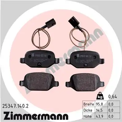 Колодки тормозные дисковые ZIMMERMANN 253471402