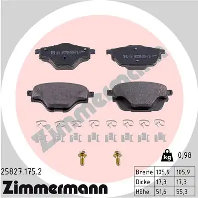 Тормозные колодки ZIMMERMANN 25827.175.2