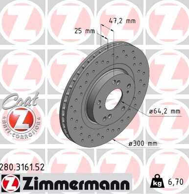 тормозные диски ZIMMERMANN 280.3161.52