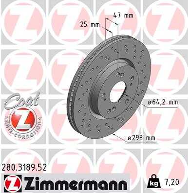 тормозные диски ZIMMERMANN 280.3189.52