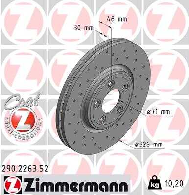 Тормозные диски ZIMMERMANN 290.2263.52