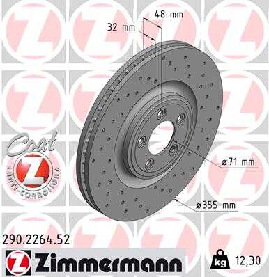 Тормозные диски ZIMMERMANN 290.2264.52