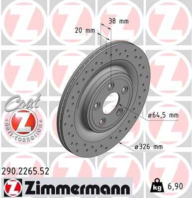 Тормозные диски ZIMMERMANN 290.2265.52