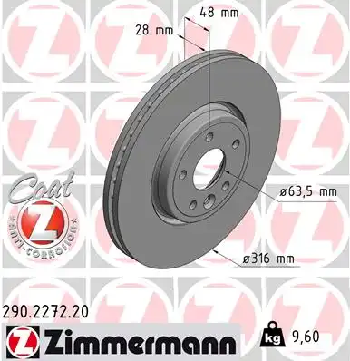Тормозные диски ZIMMERMANN 290.2272.20