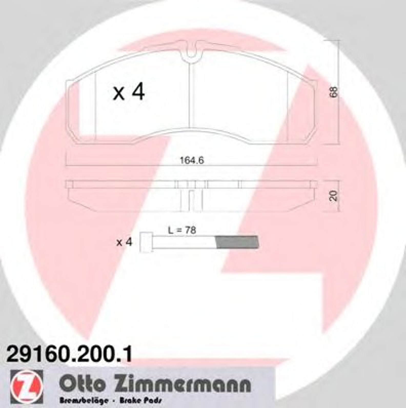 Колодки торм sbb iveco ZIMMERMANN 29160.200.1