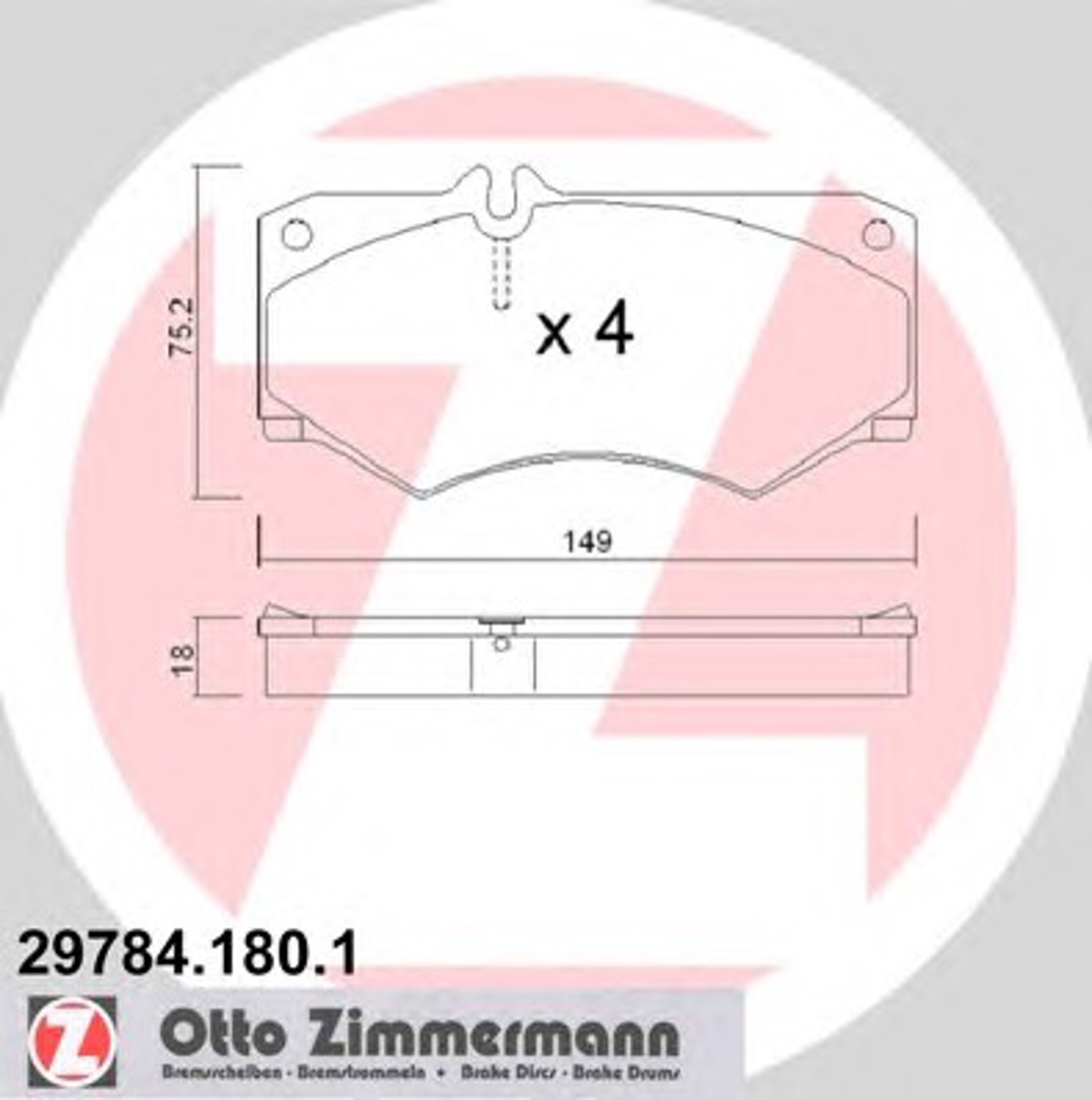 29784.180.1 ZIMMERMANN Тормозные колодки