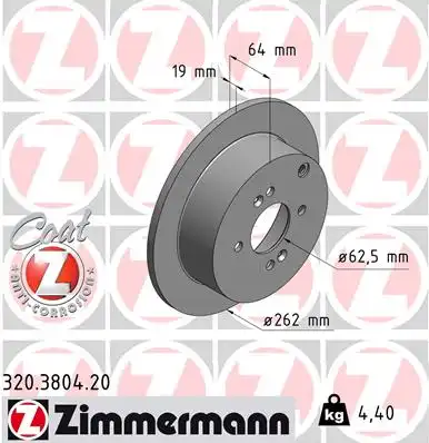 320.3804.20 ZIMMERMANN тормозные диски