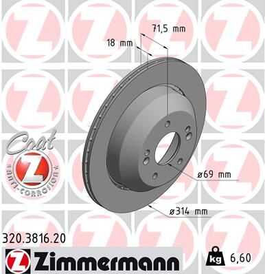 Тормозные диски ZIMMERMANN 320.3816.20