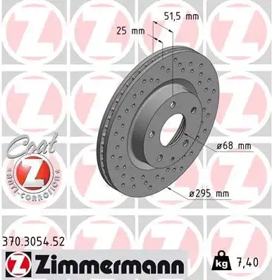 Диск тормозной ZIMMERMANN 370.3054.52