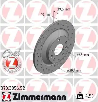 Диск тормозной ZIMMERMANN 370.3056.52
