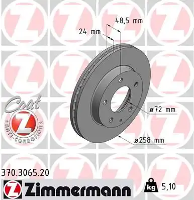 Тормозные диски ZIMMERMANN 370.3065.20