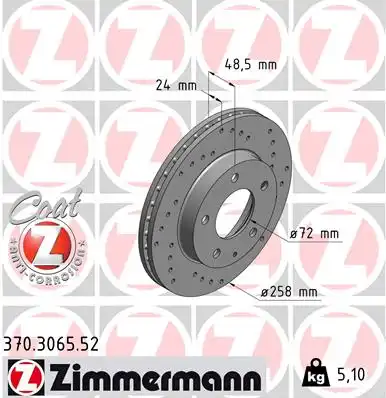Тормозные диски ZIMMERMANN 370.3065.52