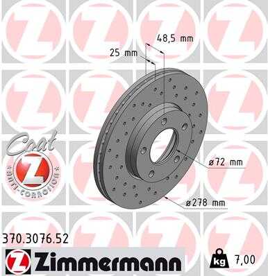 Тормозные диски ZIMMERMANN 370.3076.52