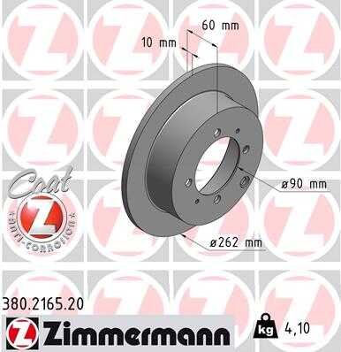 380.2165.20 ZIMMERMANN тормозные диски