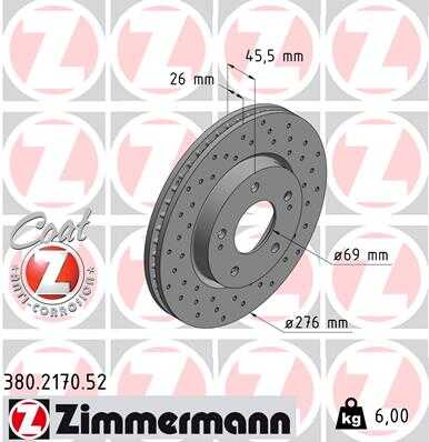 тормозные диски ZIMMERMANN 380.2170.52