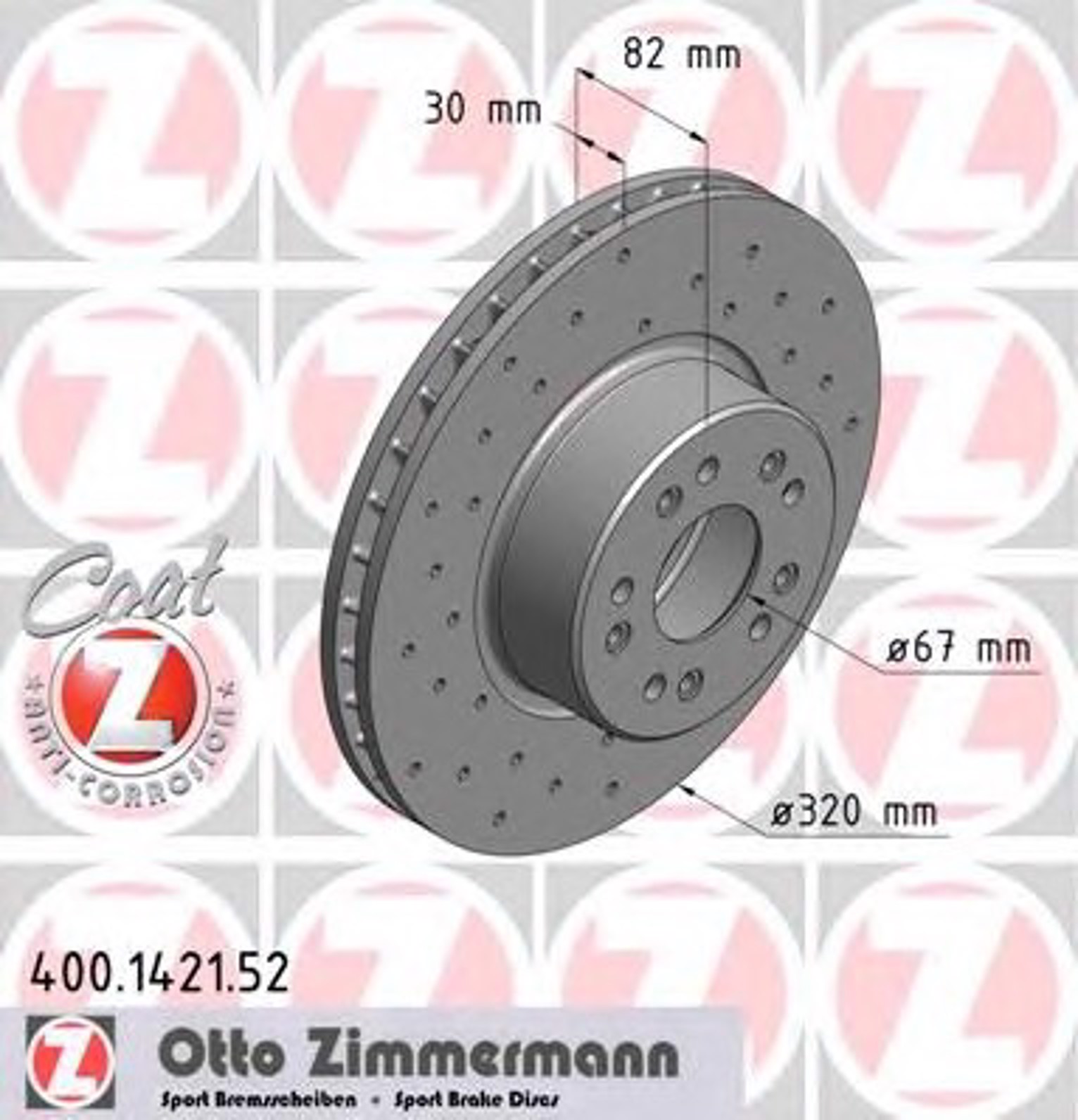 тормозные диски ZIMMERMANN 400.1421.52