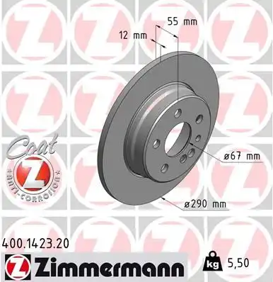 тормозные диски ZIMMERMANN 400.1423.20