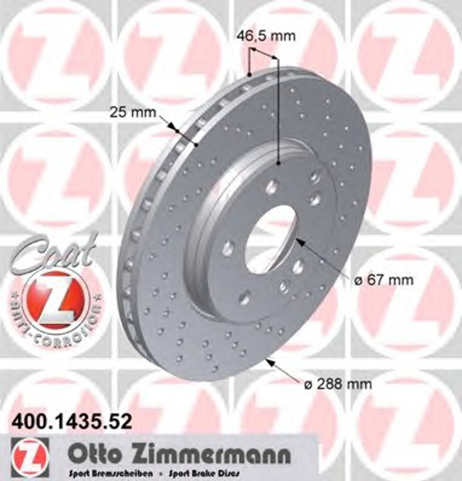 Диск тормозной ZIMMERMANN 400.1435.52