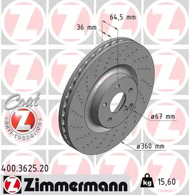 тормозные диски ZIMMERMANN 400.3625.20