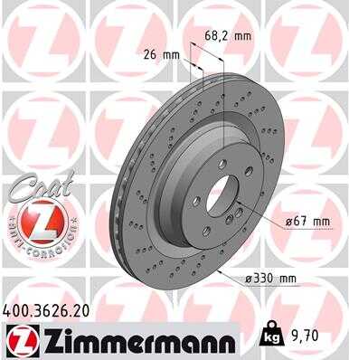 тормозные диски ZIMMERMANN 400.3626.20