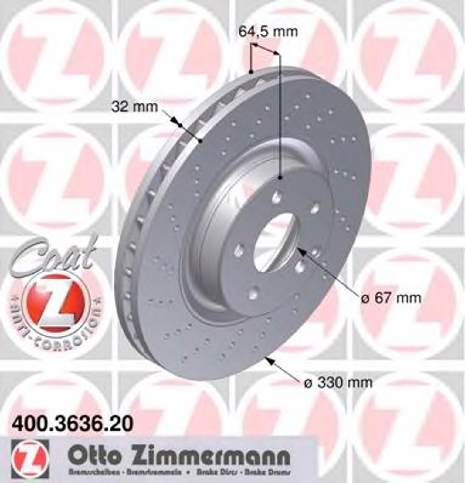 тормозные диски ZIMMERMANN 400.3636.20