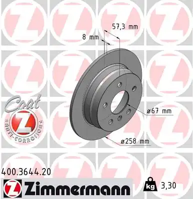 тормозные диски ZIMMERMANN 400.3644.20