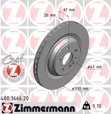Тормозные диски ZIMMERMANN 400.3666.20