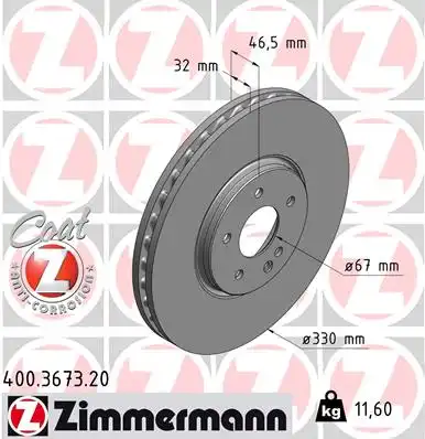 тормозные диски ZIMMERMANN 400.3673.20