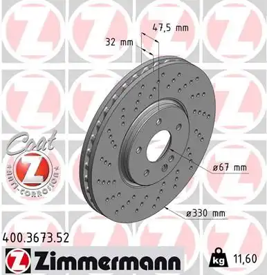 тормозные диски ZIMMERMANN 400.3673.52