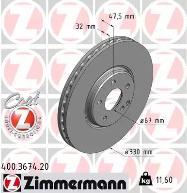 тормозные диски ZIMMERMANN 400.3674.20