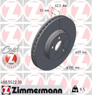 Диск тормозной ZIMMERMANN 400.5522.30