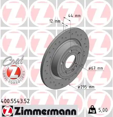 Диск тормозной ZIMMERMANN 400.5543.52