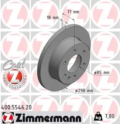 Диск тормозной задн mb sprinter (b907 b910) 18- ZIMMERMANN 400.5546.20