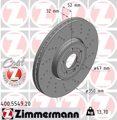 Диск тормозной ZIMMERMANN 400.5549.20