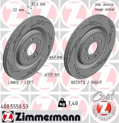 Диск тормозной ZIMMERMANN 400.5550.53