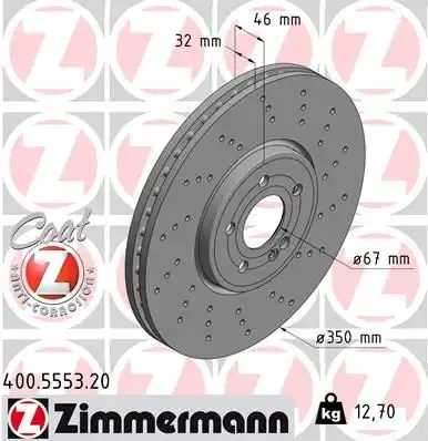Диск тормозной ZIMMERMANN 400.5553.20